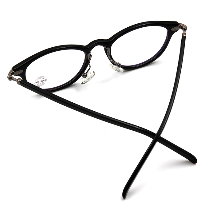 SUPER IDOL 古典波士頓橢圓框眼鏡 ▏亮黑/亮槍