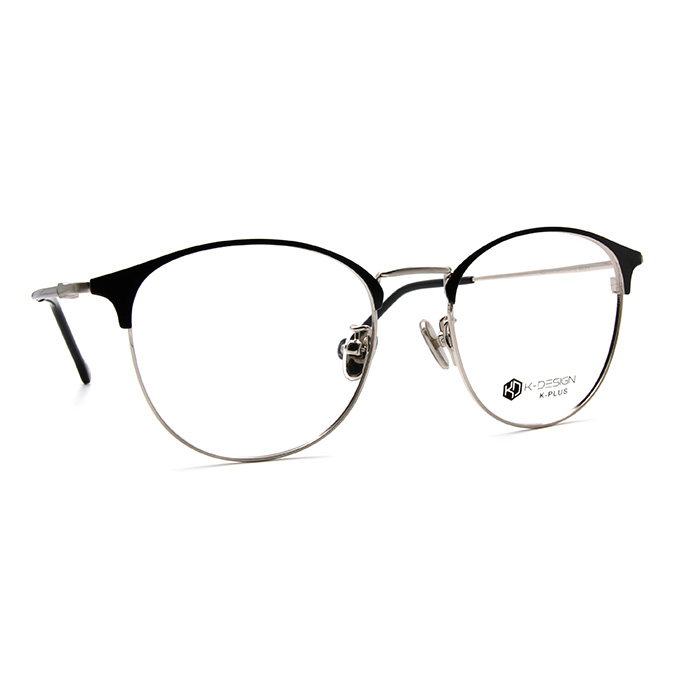 K-DESIGN K PLUS舒適彈力款眼鏡◆純粹學院威靈頓框眼鏡 紳士銀