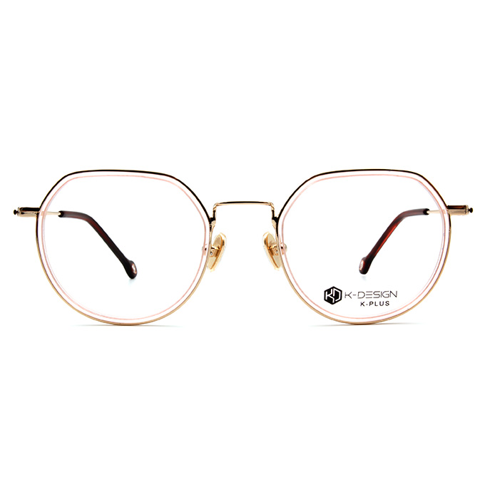 K-DESIGN K PLUS 舒適輕盈系列  ▏粉紅冰河傳說幾何半圓框眼鏡 冰晶粉