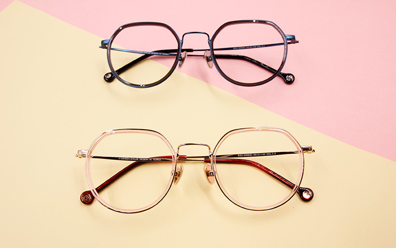 K-DESIGN K PLUS 舒適輕盈系列  ▏粉紅冰河傳說幾何半圓框眼鏡 冰晶粉