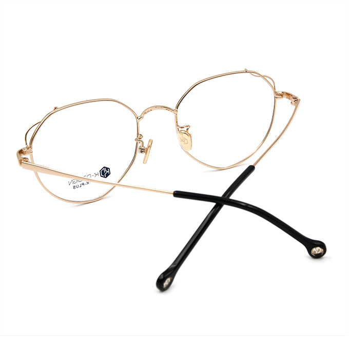 K-DESIGN K PLUS 多邊風眼鏡格盤紋設計師款眼鏡◆金耀黑