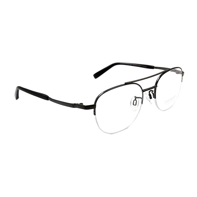 CHARMANT β-鈦 文青雙桿金屬鏡框眼鏡✦鐵灰
