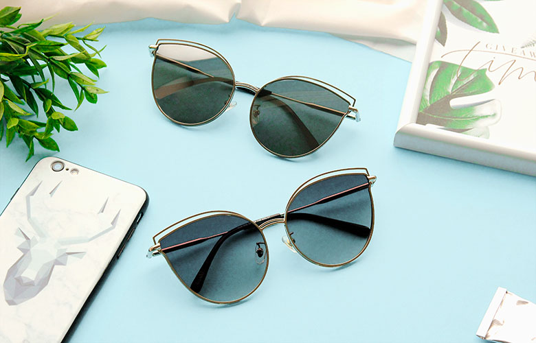 K-DESIGN19▼知性狂野貓眼框墨鏡  流光銀