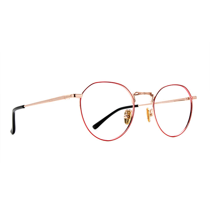 a/p lab▼時尚設計多邊框眼鏡 海棠紅