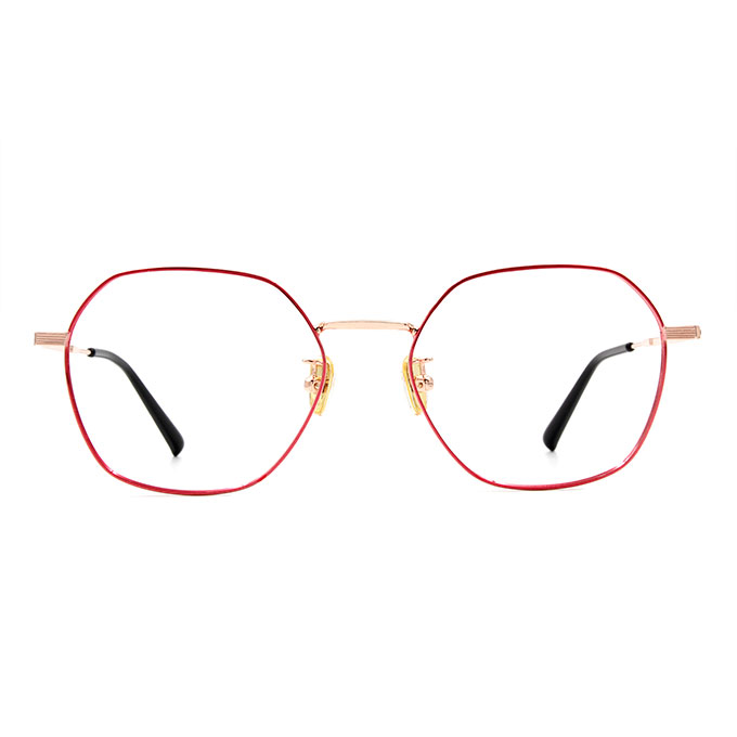 a/p lab▼時尚設計多邊框眼鏡 梅果紅