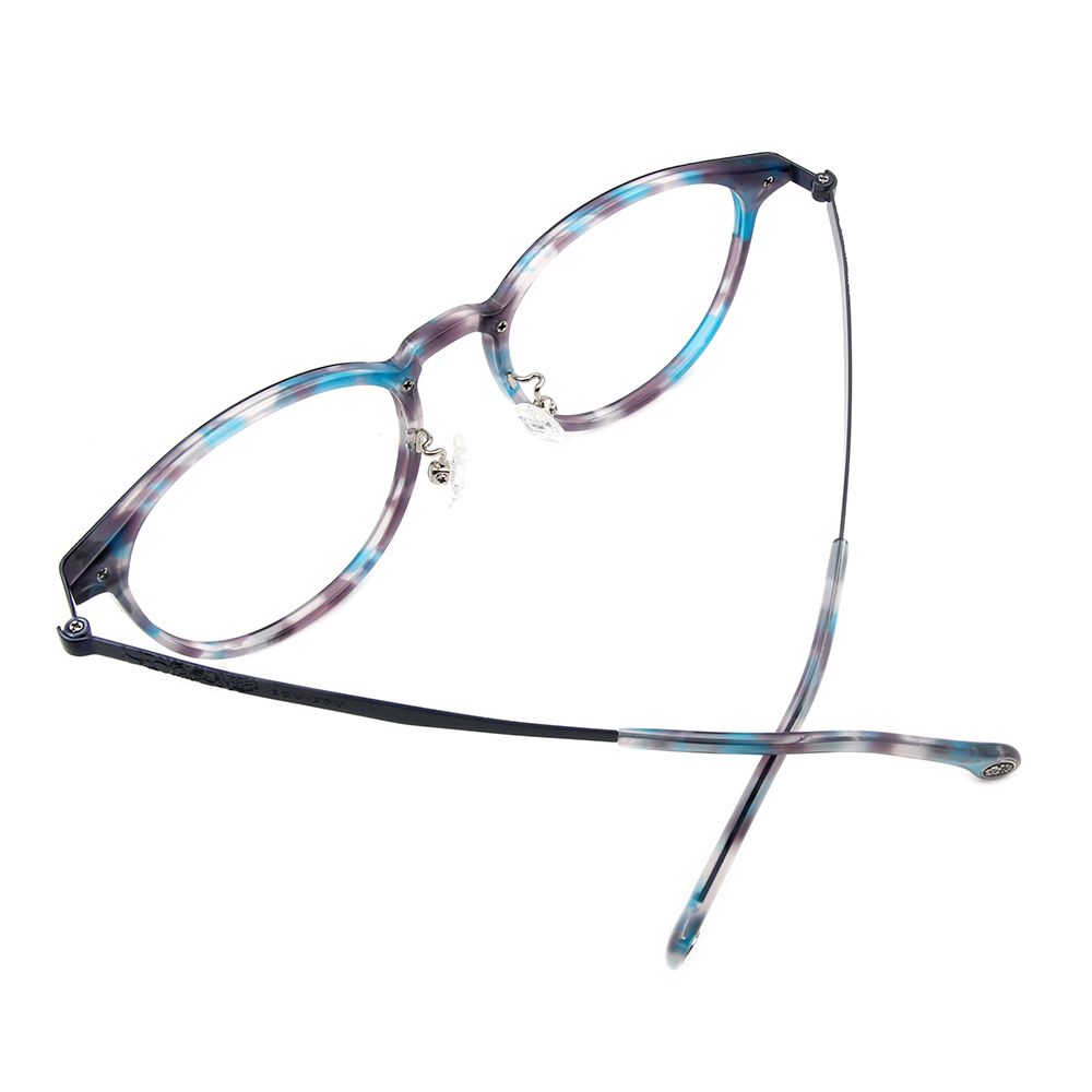 SOU・SOU l 貴族質感花束 圓型眉框眼鏡▹迷彩藍