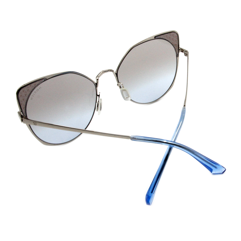 HORIEN 摩登女子菱格貓眼框太陽眼鏡  ☀ 琉璃藍