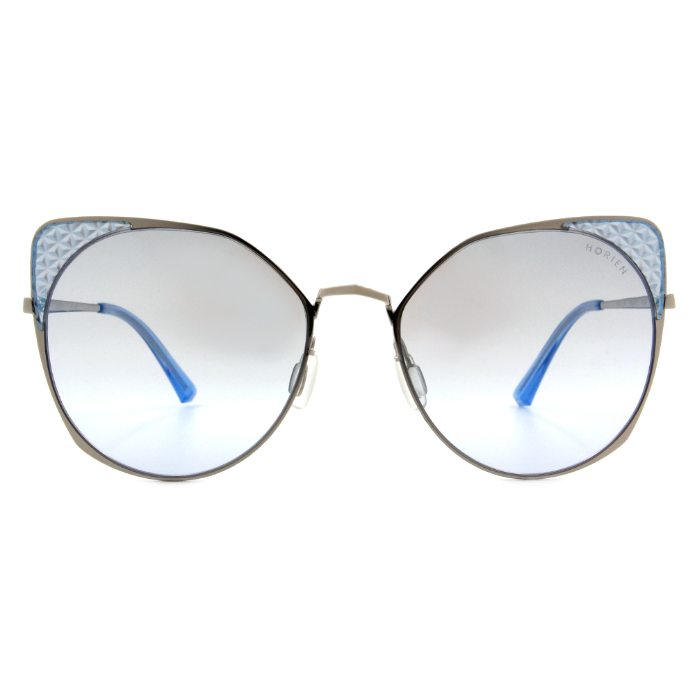 HORIEN 摩登女子菱格貓眼框太陽眼鏡  ☀ 琉璃藍