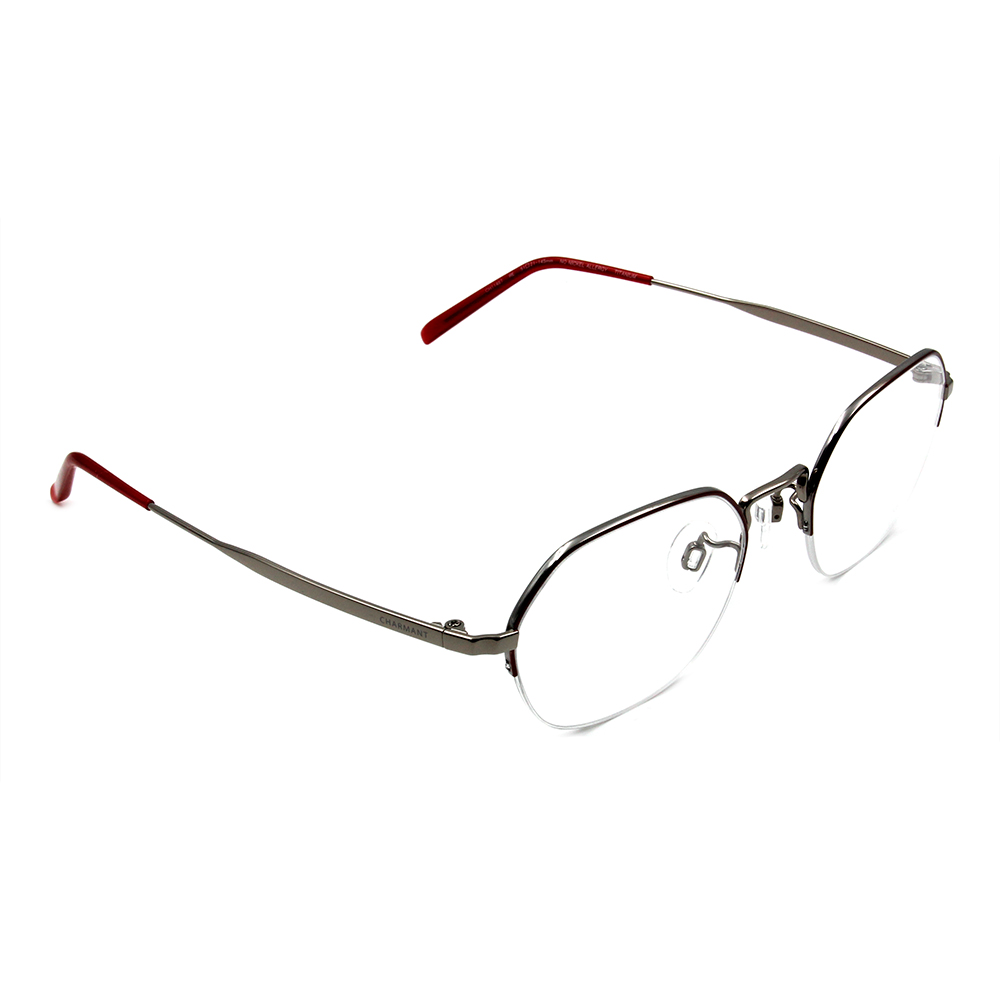 CHARMANT  知性簡約多邊型眉框眼鏡 ▏微醺紅