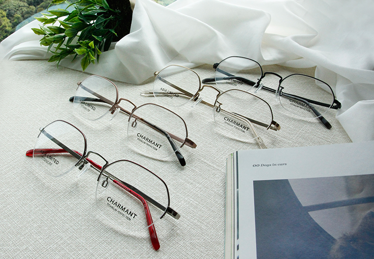 CHARMANT  知性簡約多邊型眉框眼鏡 ▏高貴金