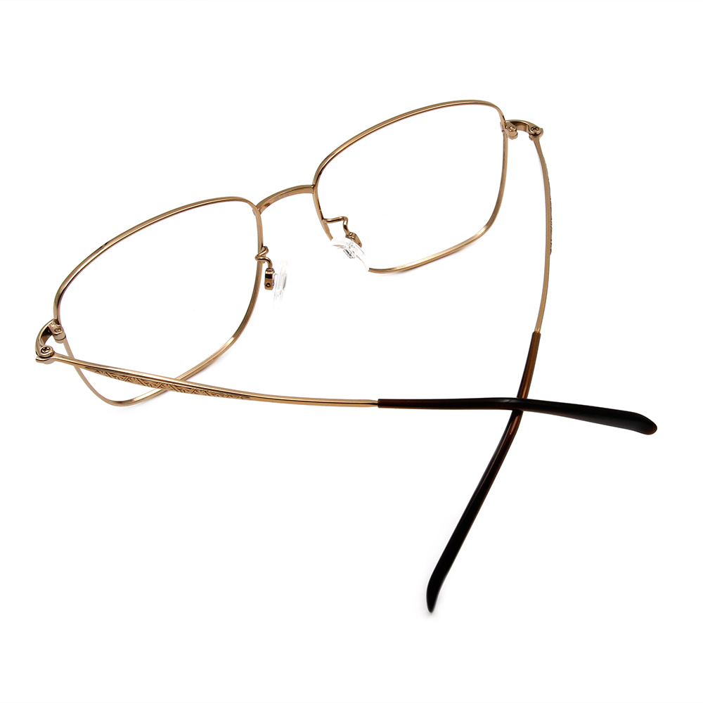 CHARMANT  雅緻紋雕大方框眼鏡 ▏華麗金