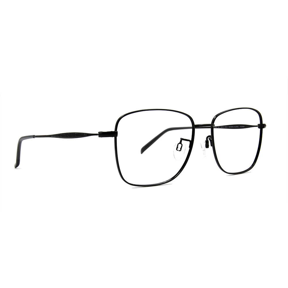 CHARMANT  雅緻紋雕大方框眼鏡 ▏知性黑