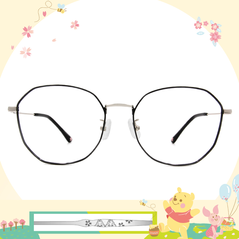 Disney花現春天│蕊蜜花栗鼠 多邊框眼鏡✿經典黑