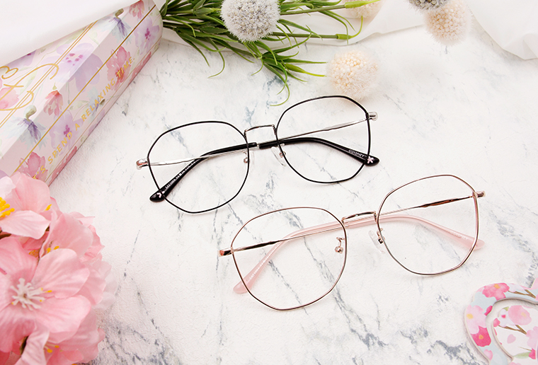 Disney花現春天│蕊蜜花栗鼠 多邊框眼鏡✿經典黑