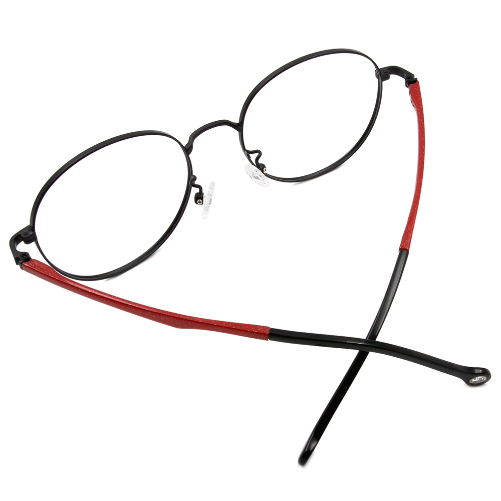 K-DESIGN KREATE 玩美跳色精緻圓框眼鏡🎨 黑/璀璨紅
