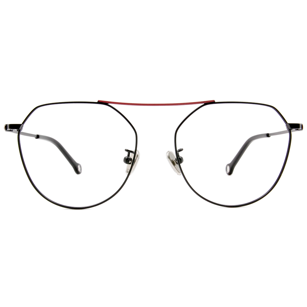 K-DESIGN KREATE l 廣告款眼鏡 l 繽紛撞色系列多邊框眼鏡🎨 紅荊黑