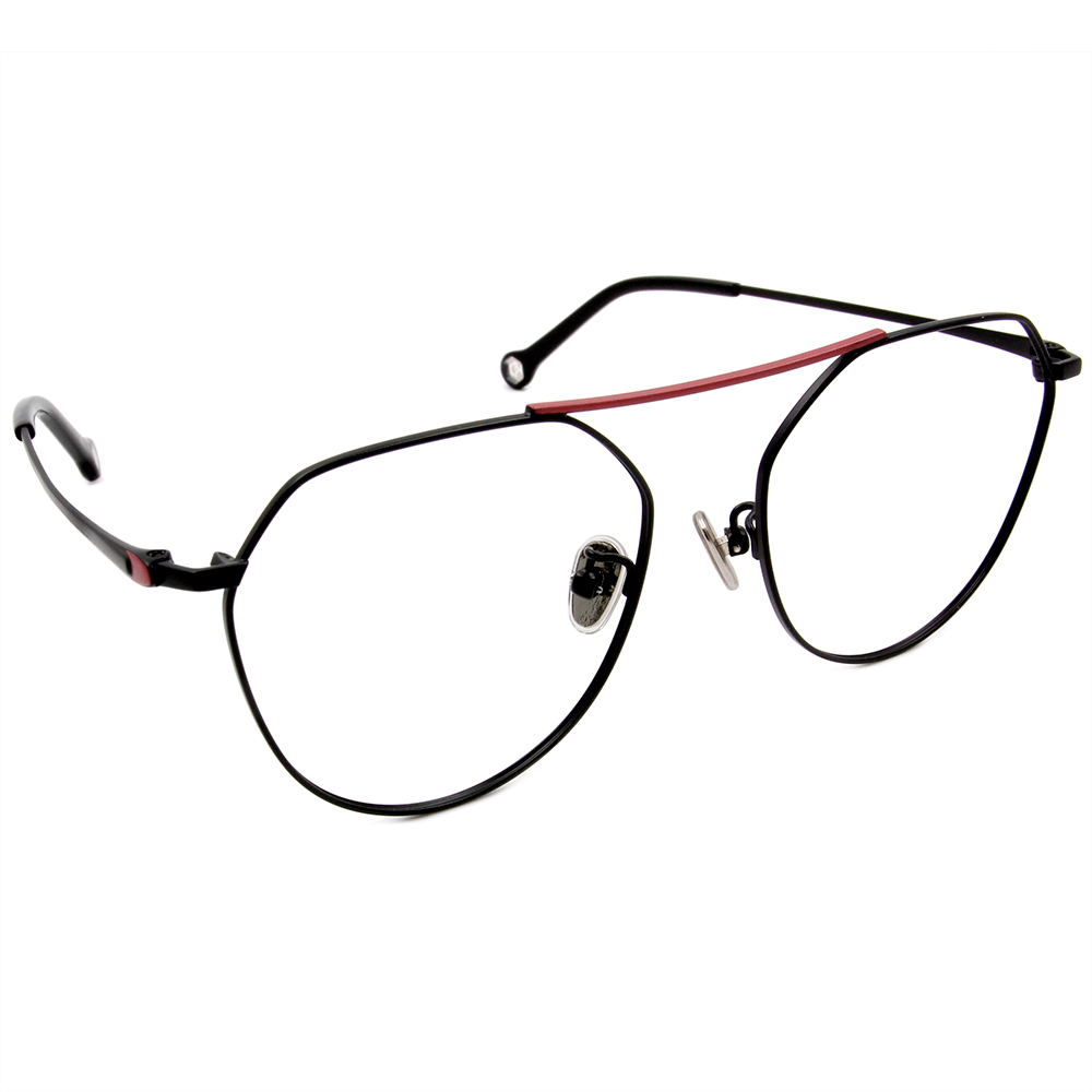K-DESIGN KREATE l 廣告款眼鏡 l 繽紛撞色系列多邊框眼鏡🎨 紅荊黑
