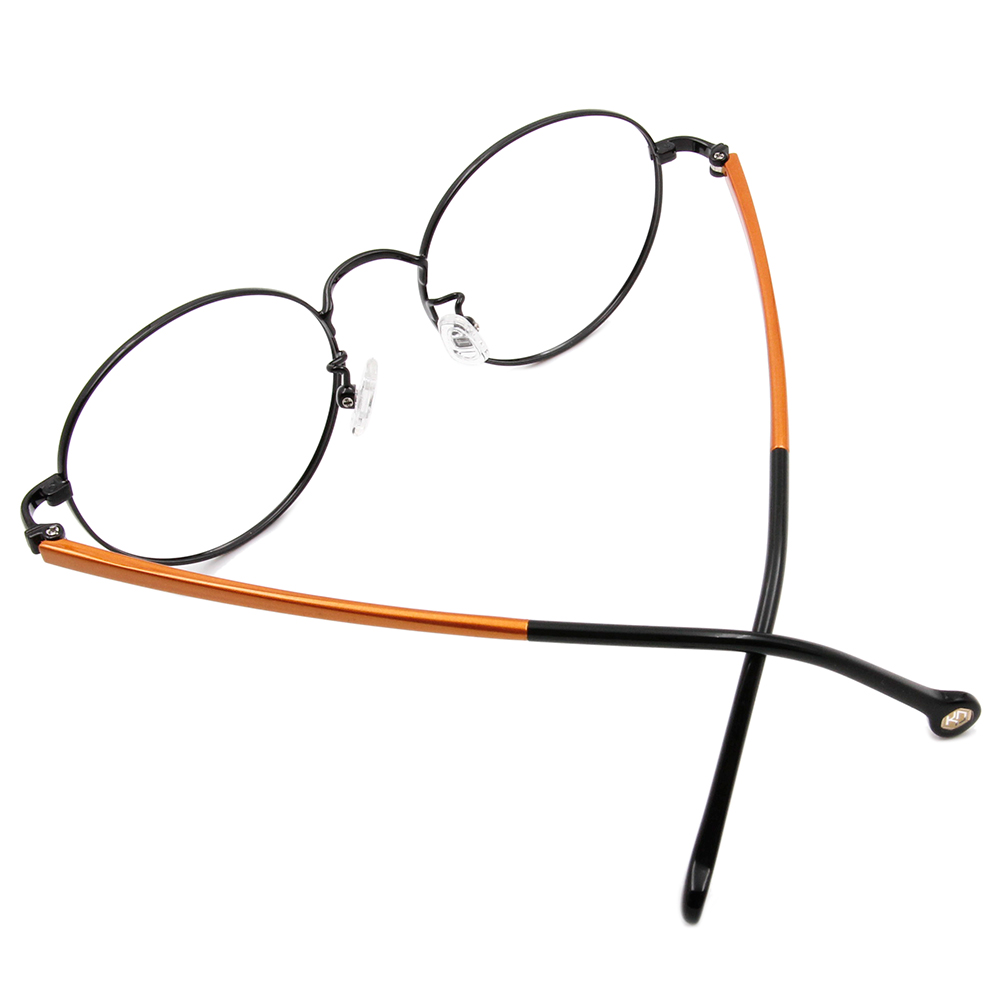 K-DESIGN KREATE 質感撞色百搭圓框眼鏡🎨 黑加橘