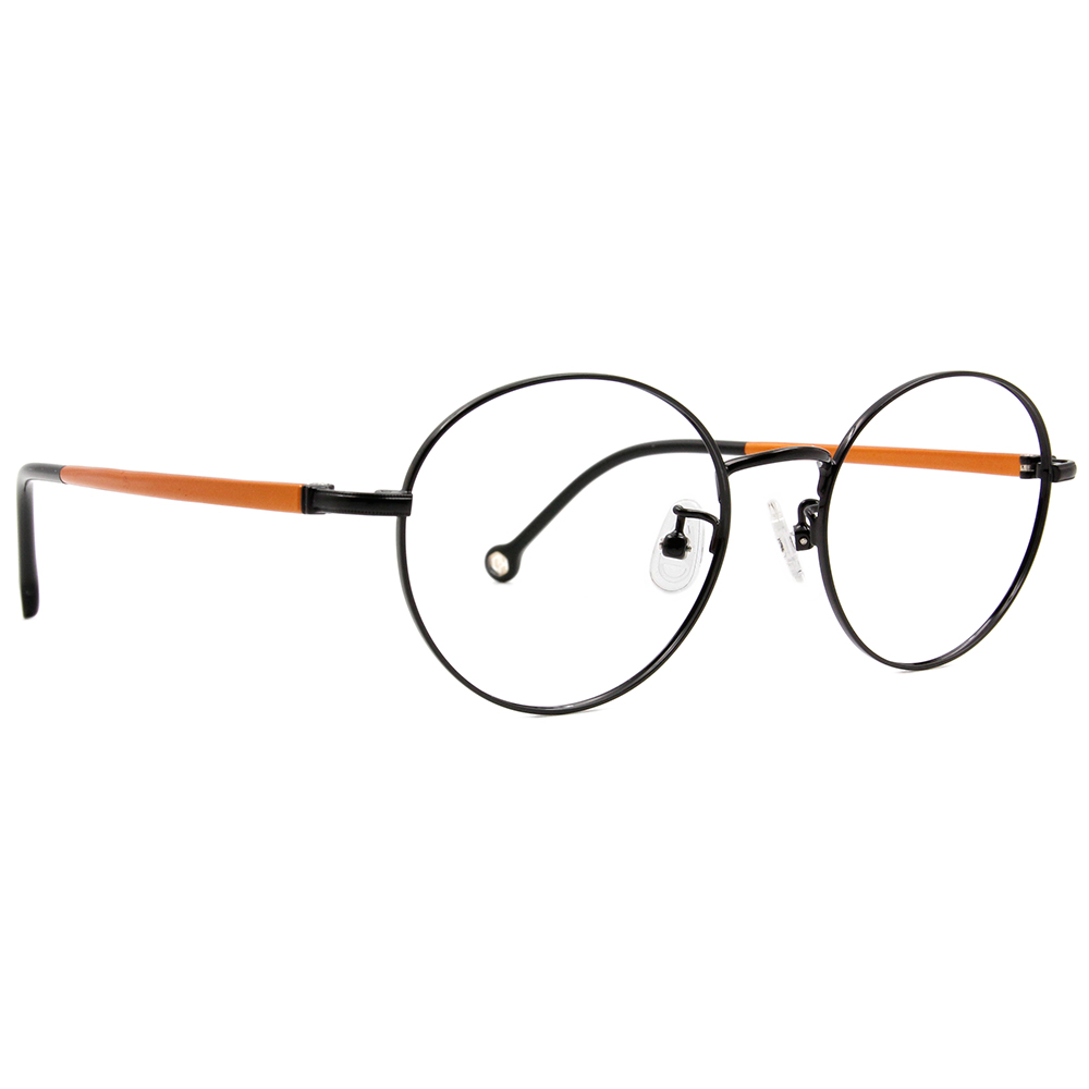K-DESIGN KREATE 質感撞色百搭圓框眼鏡🎨 黑加橘