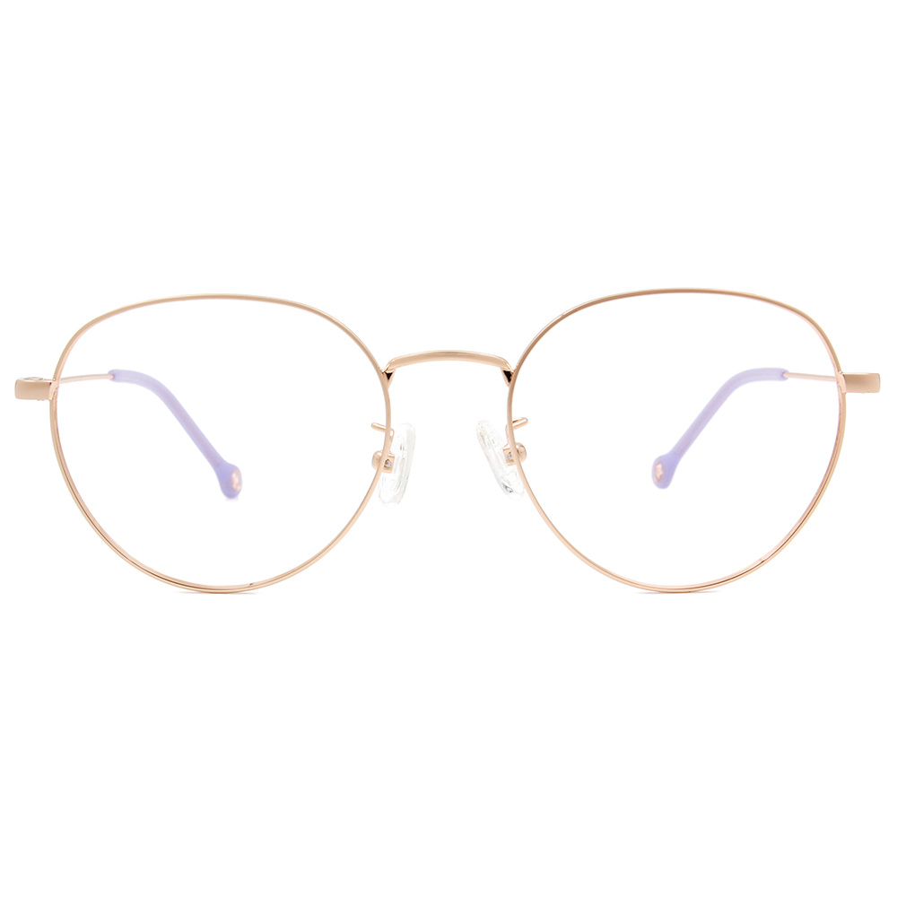 K-DESIGN KREATE 可愛拼色細圓框眼鏡🎨 金/霧紫