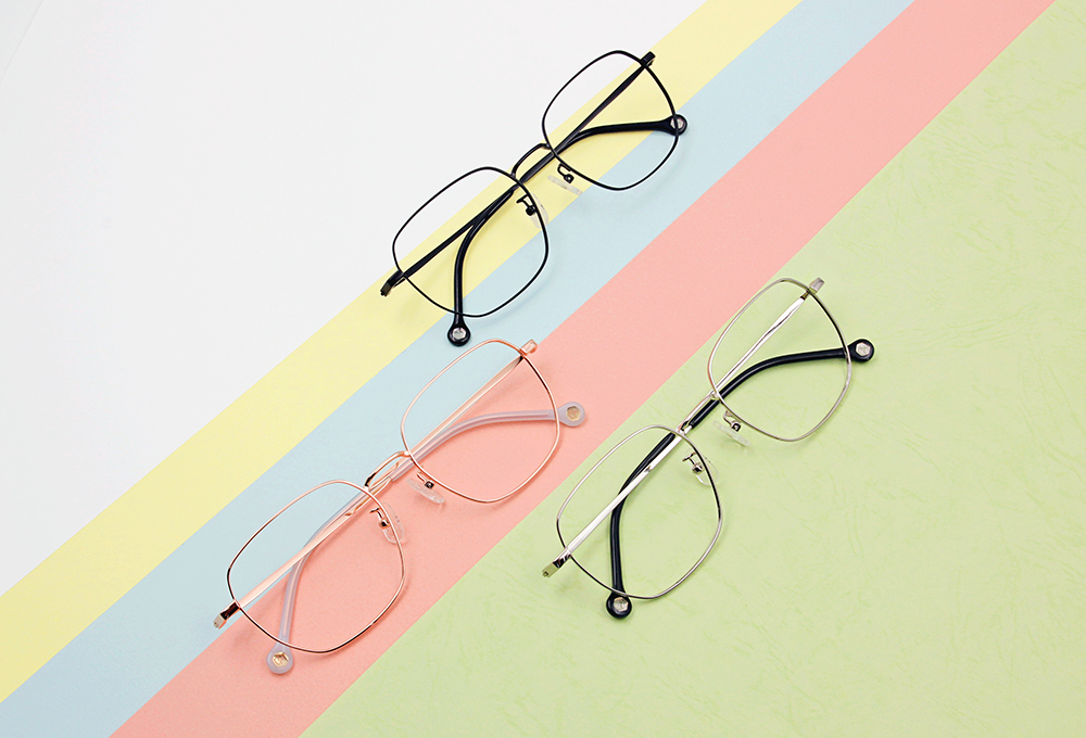 K-DESIGN KREATE 波紋跳色質感方框眼鏡🎨 銀/草綠