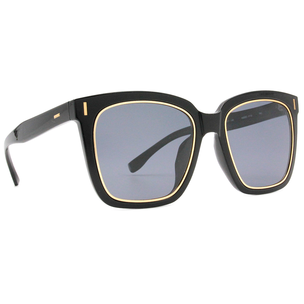 HORIEN 時尚酷炫大方框太陽眼鏡  ☀ 鑲金黑