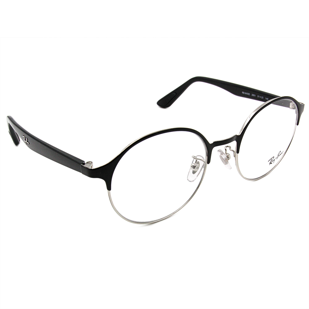 Ray Ban | 時尚圓型眉框眼鏡 亮黑
