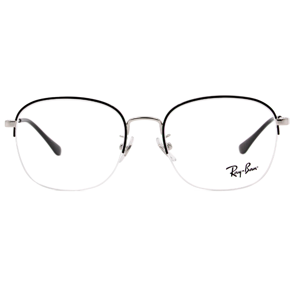 Ray Ban l 學院風範眉型方框眼鏡 質感黑/銀
