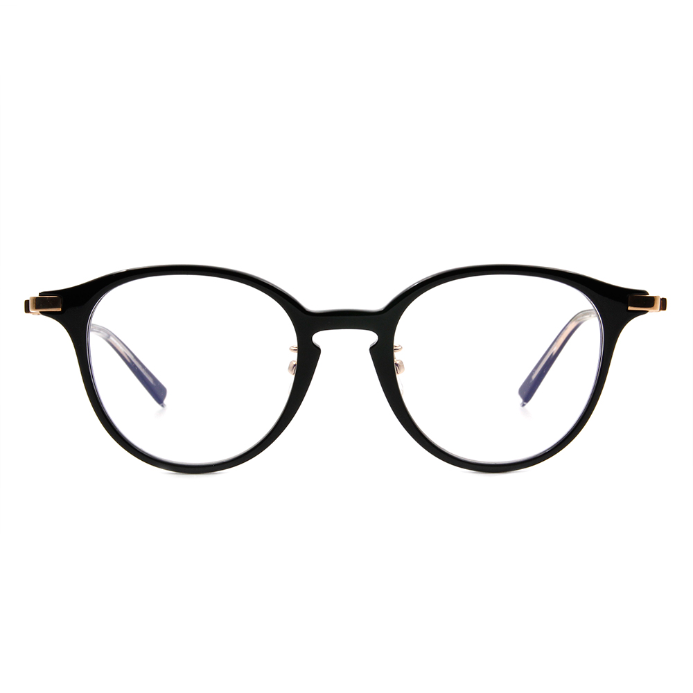 Selecta | 低奢復刻波士頓框眼鏡 晶亮黑