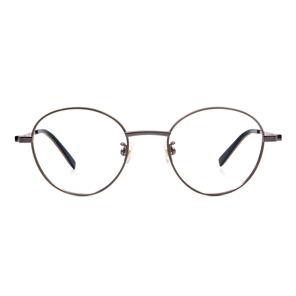 Selecta | 高貴氣質撞色圓框眼鏡 鈦金銀