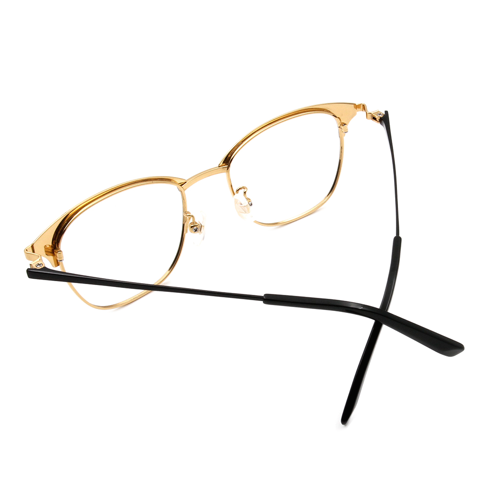 Selecta | 個性潮流復古眉框眼鏡 黑金色