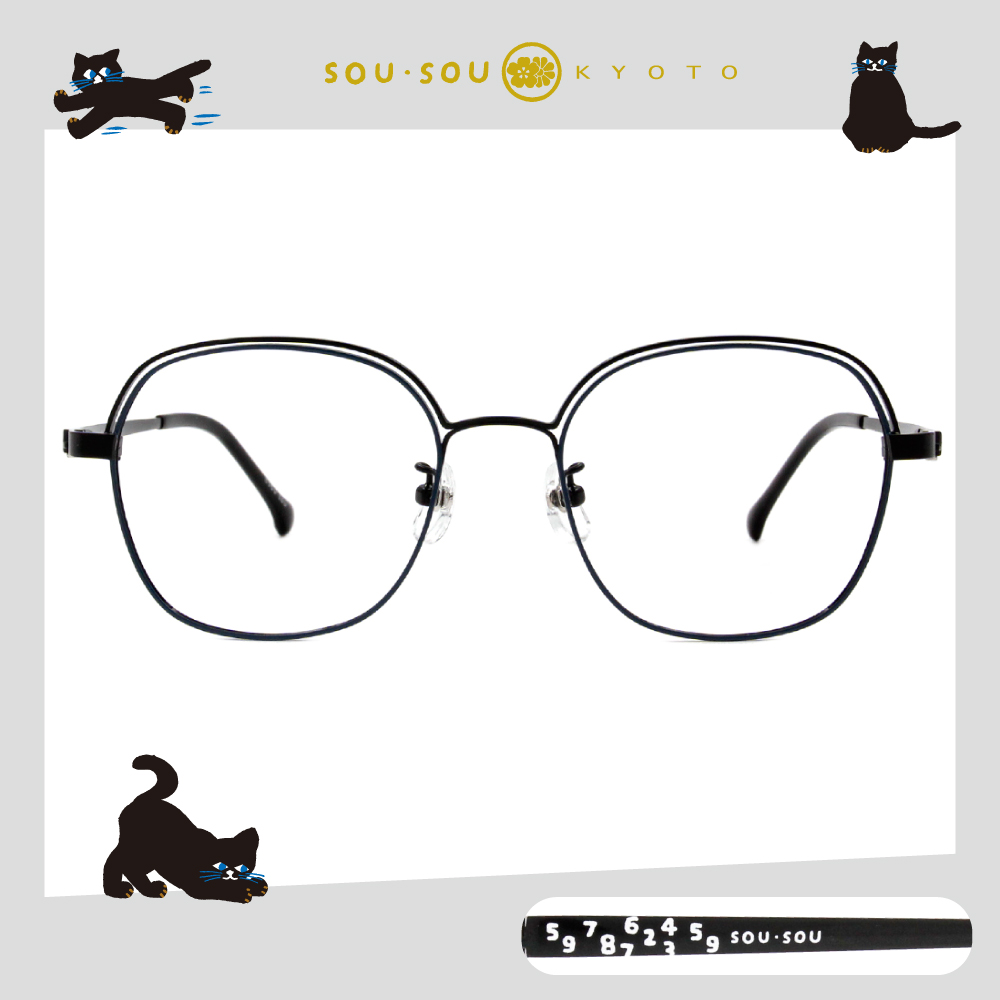 SOU・SOU l 十數 雙層線條眼鏡✿精銳藍