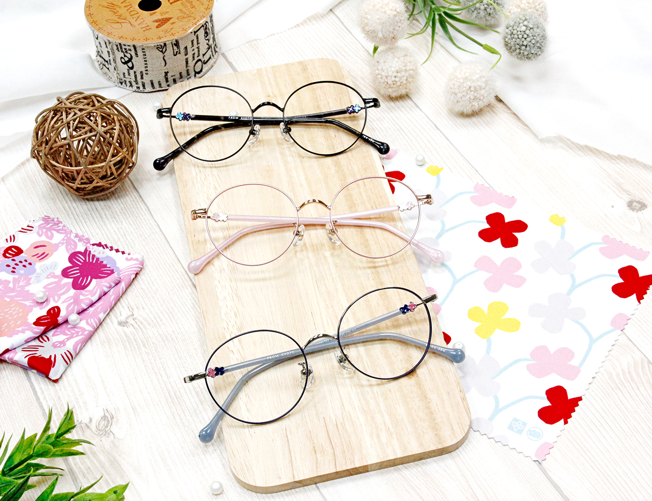 SOU・SOU l 花遊小路 橢圓框眼鏡✿酷炫黑
