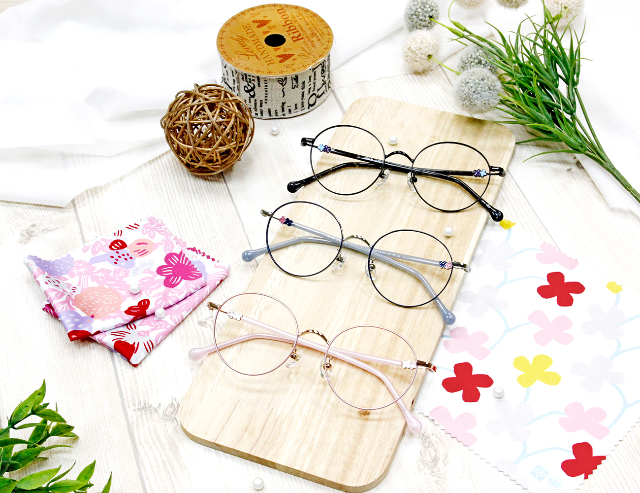 SOU・SOU l 花遊小路 橢圓框眼鏡✿酷炫黑