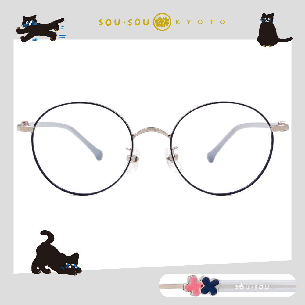 SOU・SOU l 花遊小路 橢圓框眼鏡✿蔚海藍