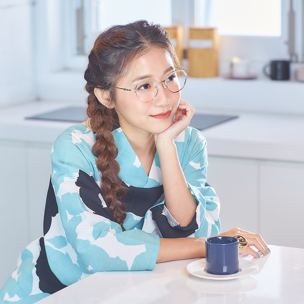 SOU・SOU l 圓與小菊 復古眉框✿果凍綠