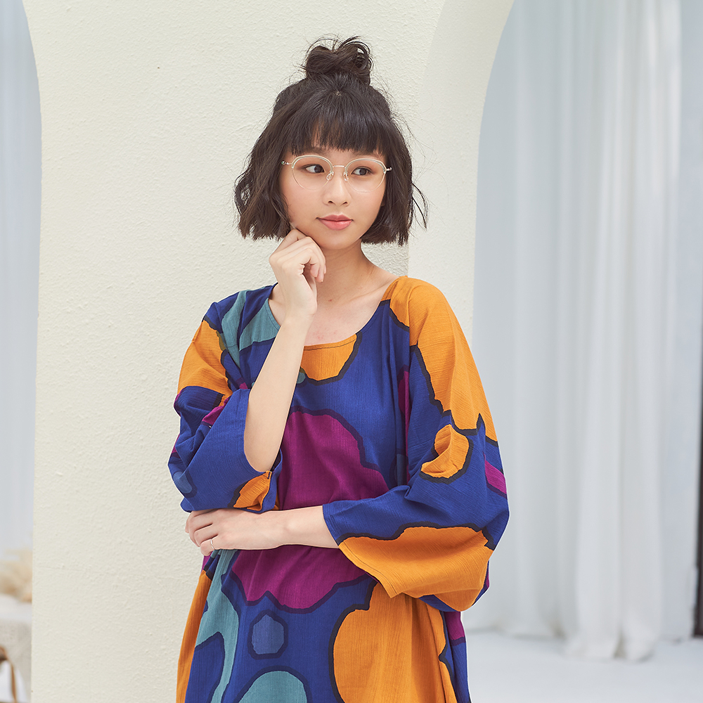 SOU・SOU l 圓與小菊 復古眉框✿果凍綠