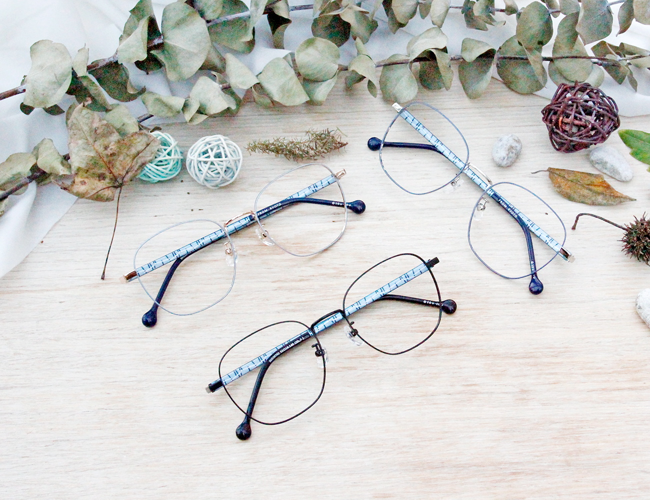 SOU・SOU l 滿天鳶鳥 大方框眼鏡✿紳士藍