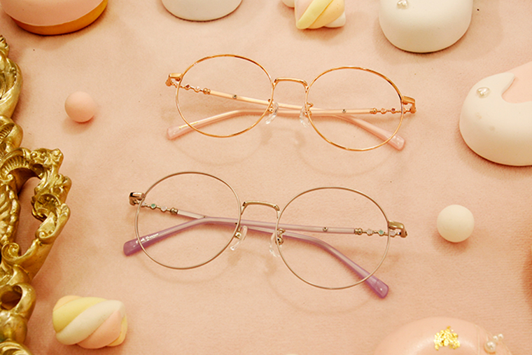 Disney-粉萌季 l 春採花蜜 大圓框眼鏡 玫瑰金