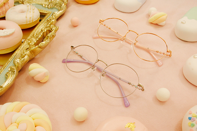 Disney-粉萌季 l 春採花蜜 大圓框眼鏡 玫瑰金