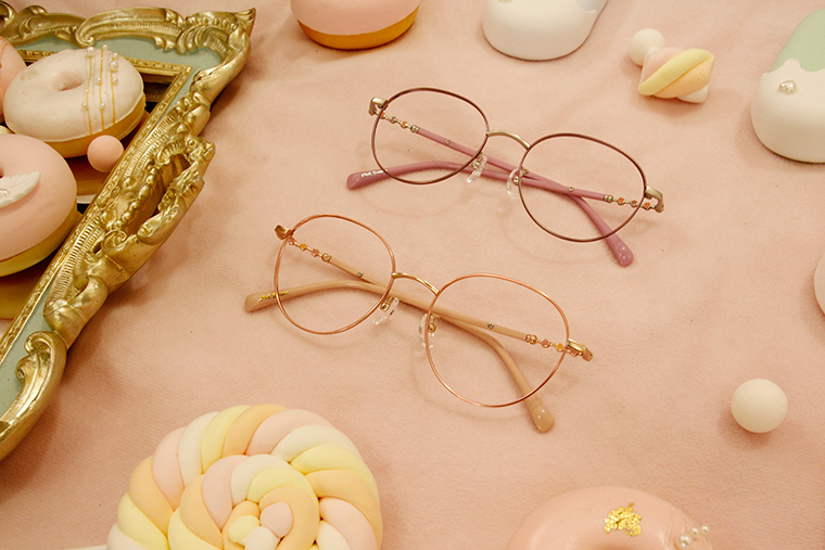 Disney-粉萌季 l 春採花蜜 波士頓框眼鏡 粉桃橘