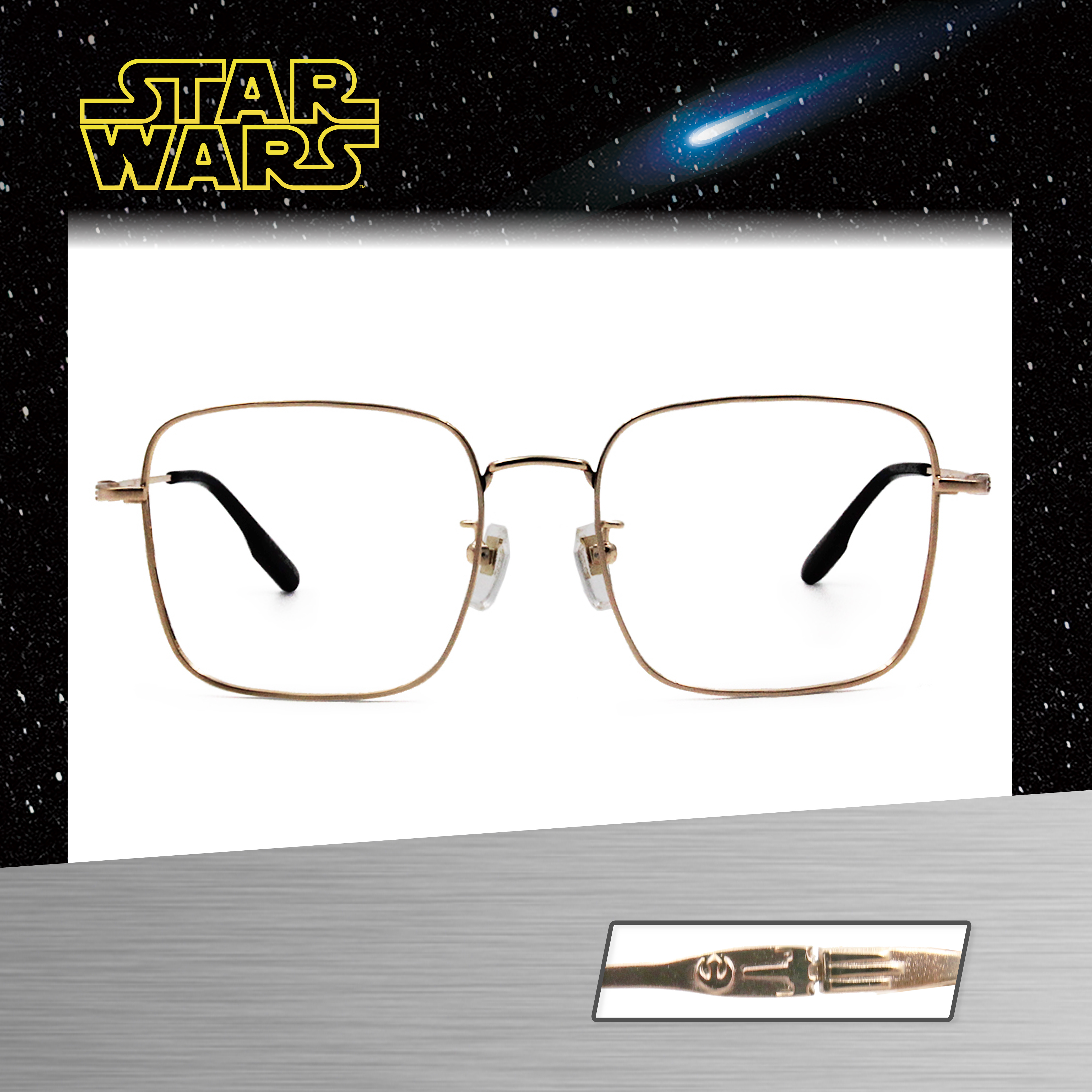 Star Wars：X-WING X翼戰機 眉上方框眼鏡︱霧藍/銀