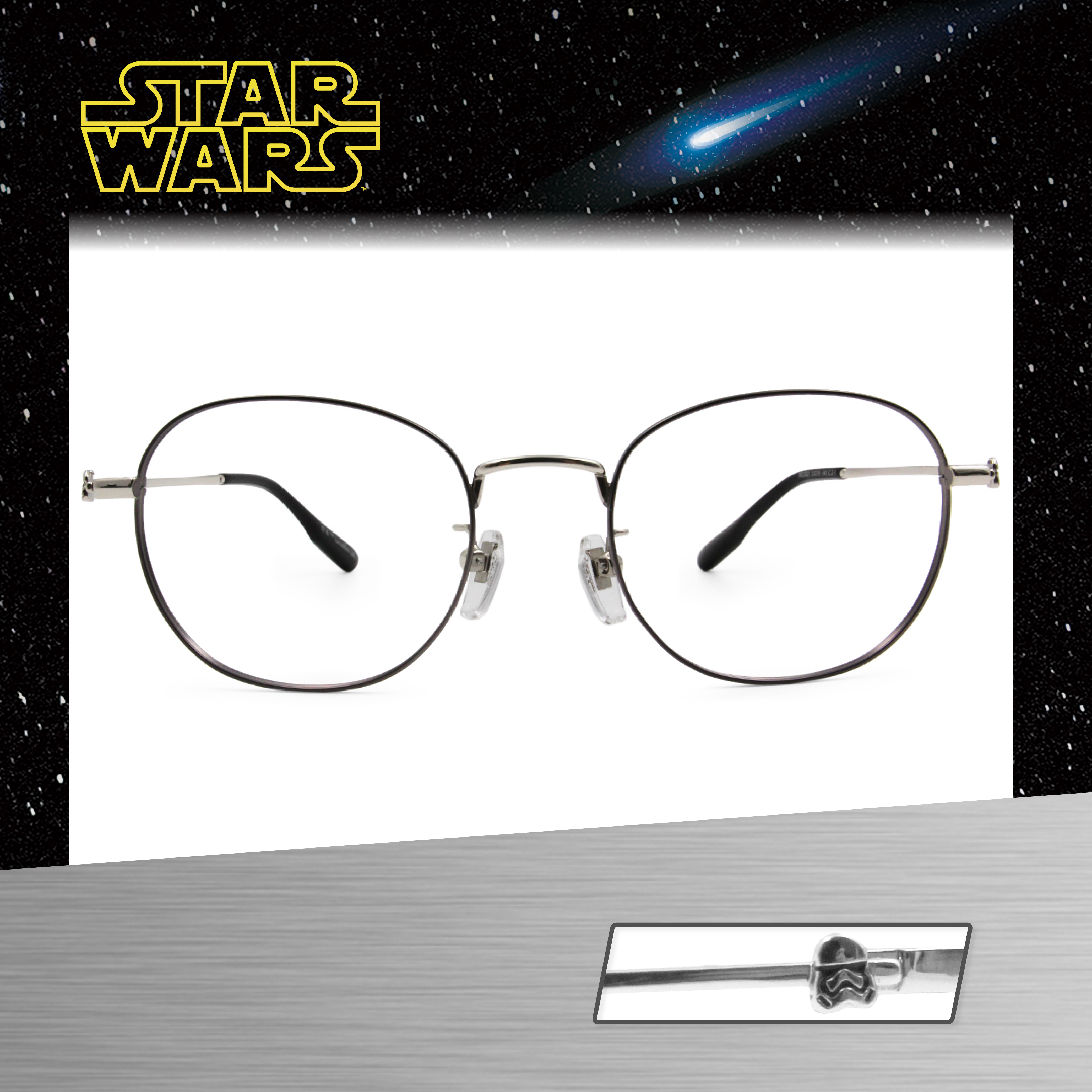 Star Wars：風暴兵 橢圓框眼鏡︱灰銀