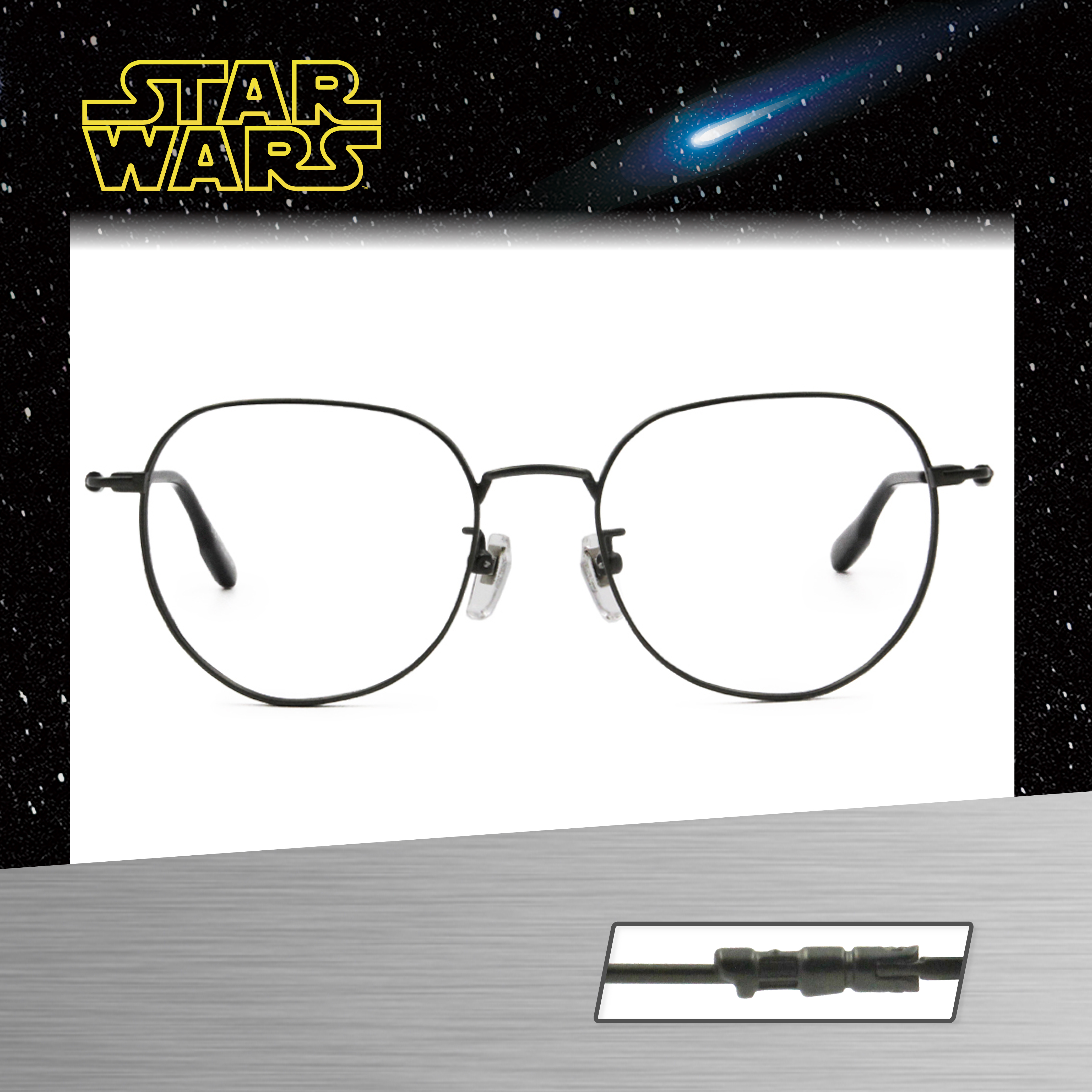Star Wars：原力光劍 尤達 多邊框眼鏡︱槍綠