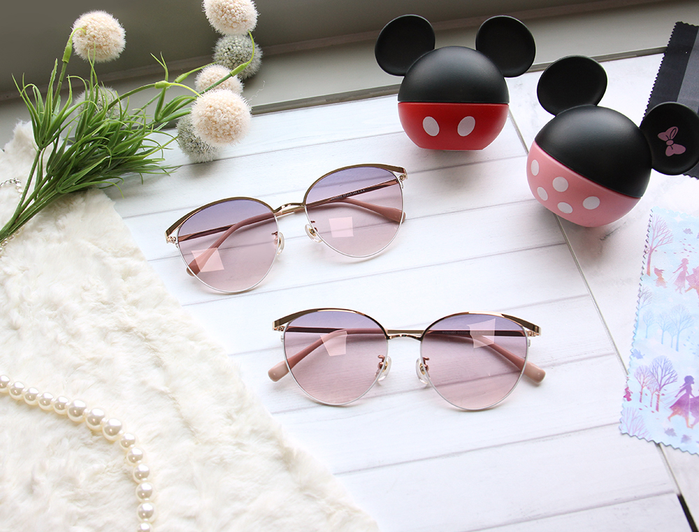 Disney 史迪奇│夏威夷派對 貓框太陽眼鏡 寶貝粉 (大框款)
