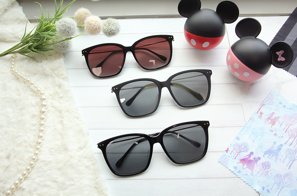 Disney 米奇│童話城堡 方框太陽眼鏡 銀面黑