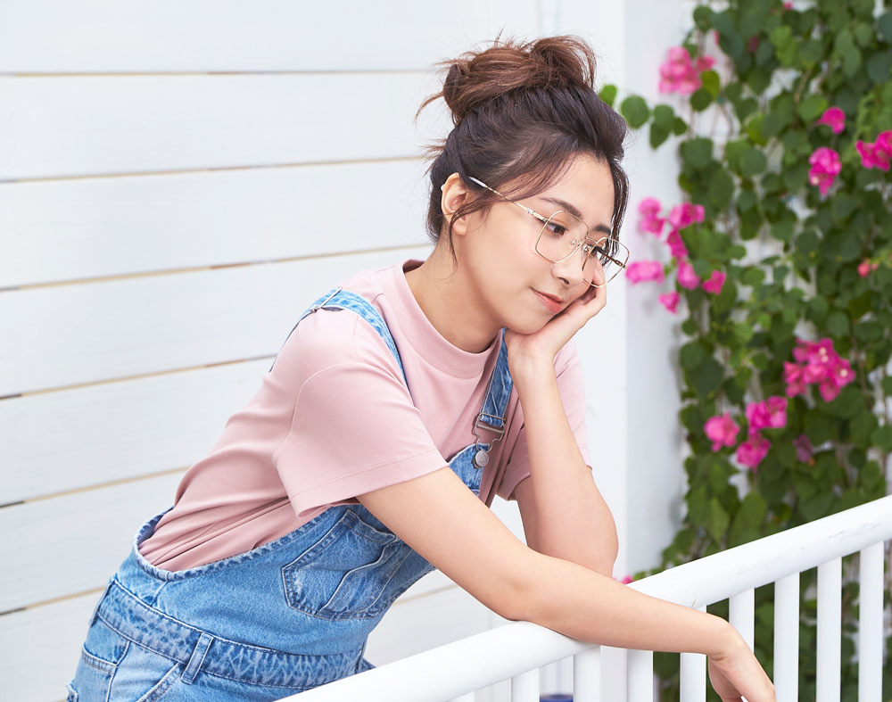 LINE FRIENDS★熊大款｜花花世界 方框眼鏡｜象牙白