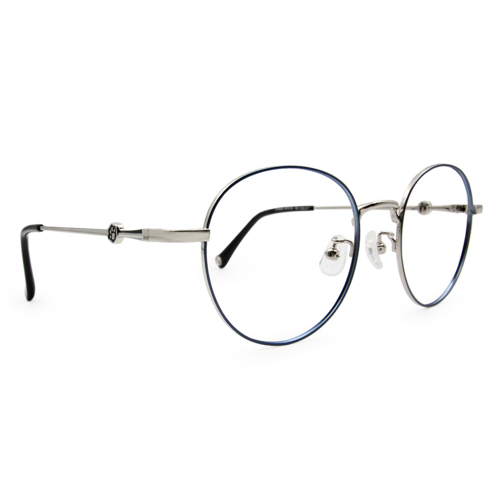 LINE FRIENDS★熊大款｜腳腳印章 波士頓框眼鏡｜鐵銀藍