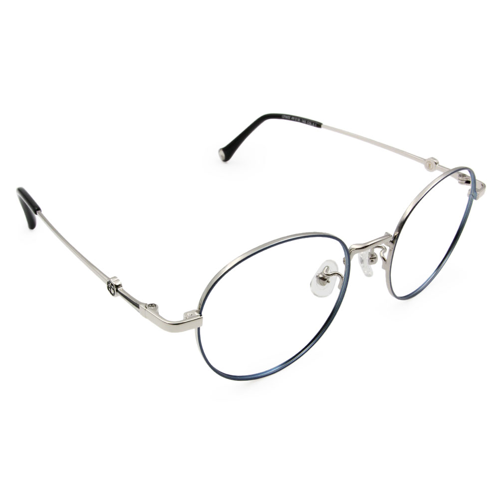 LINE FRIENDS★熊大款｜腳腳印章 波士頓框眼鏡｜鐵銀藍