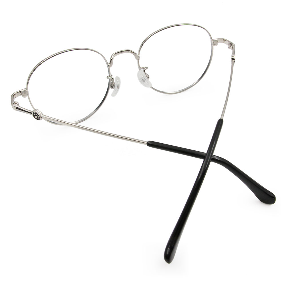 LINE FRIENDS★熊大款｜腳腳印章 波士頓框眼鏡｜鐵銀藍